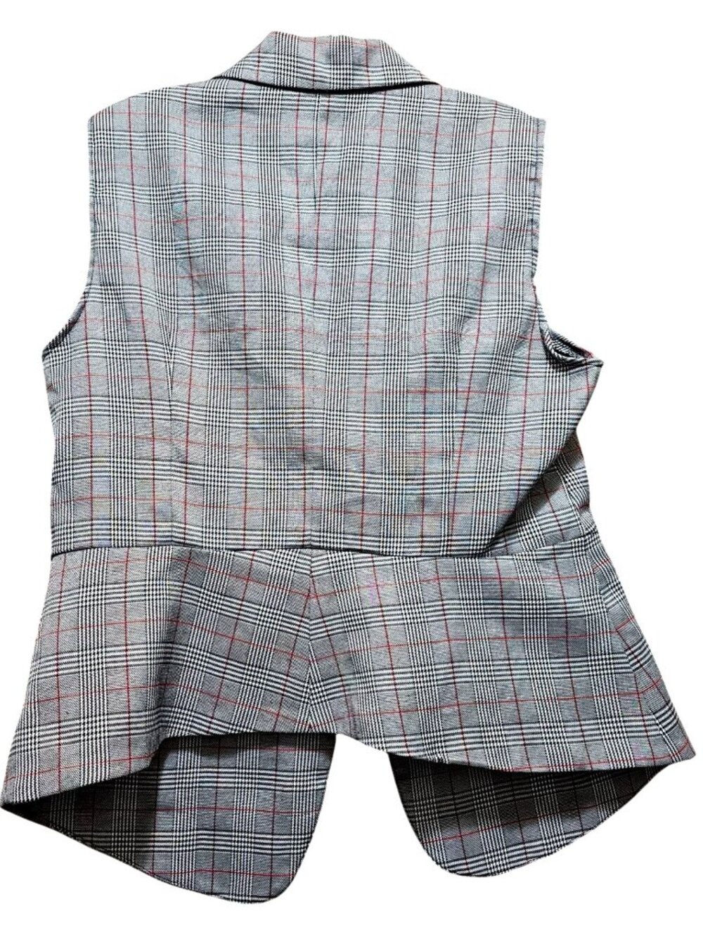 INA [i:na] Women's Plaid Sleeveless Blazer Vest With Zipper Accent Size L - Picture 3 of 13